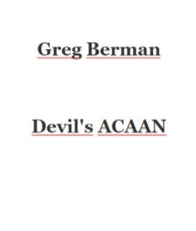 Devils Acaan by Greg Berman